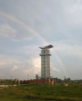 Summit Park tower with rainbow credit David Irwin fb